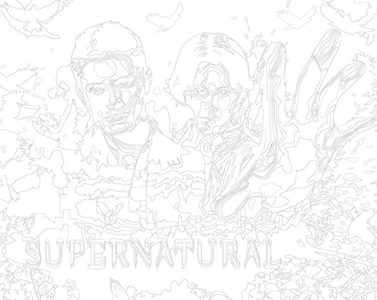 Картина по номерам «Сверхъестественное: Дин и Сэм, вороны арт» — картинка 3