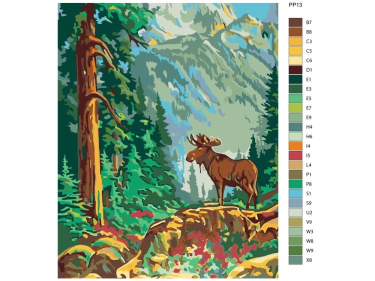 Картина по номерам «Лось в лесу» — картинка 2