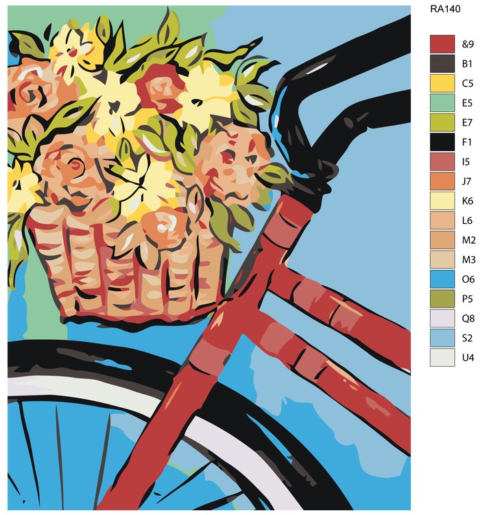 Картина по номерам «Велопрогулка с розами» — картинка 2