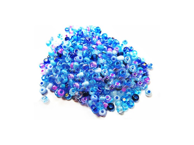 Бисер Preciosa Чехия, ассорти, №004 синий микс, 50 г — картинка 2