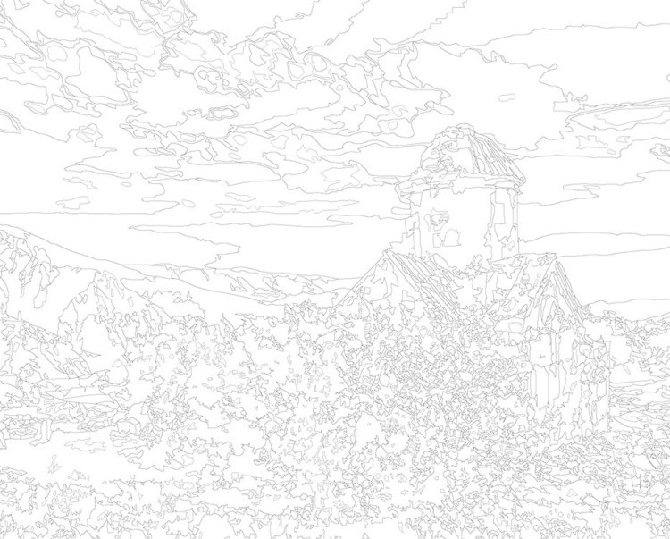 Картина по номерам «Армения: монастырь Цахац Кар 40x50» — картинка 3