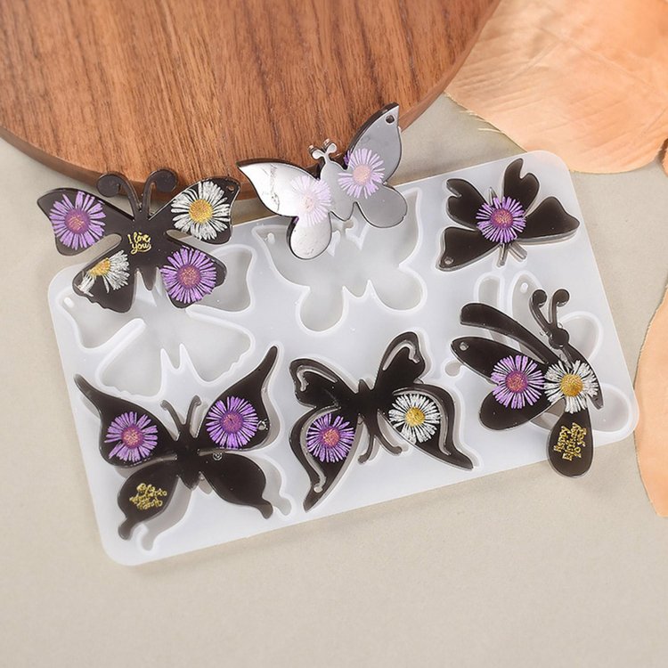Силиконовый молд - Брелки бабочки, 18x10см, 1 шт. — картинка 4