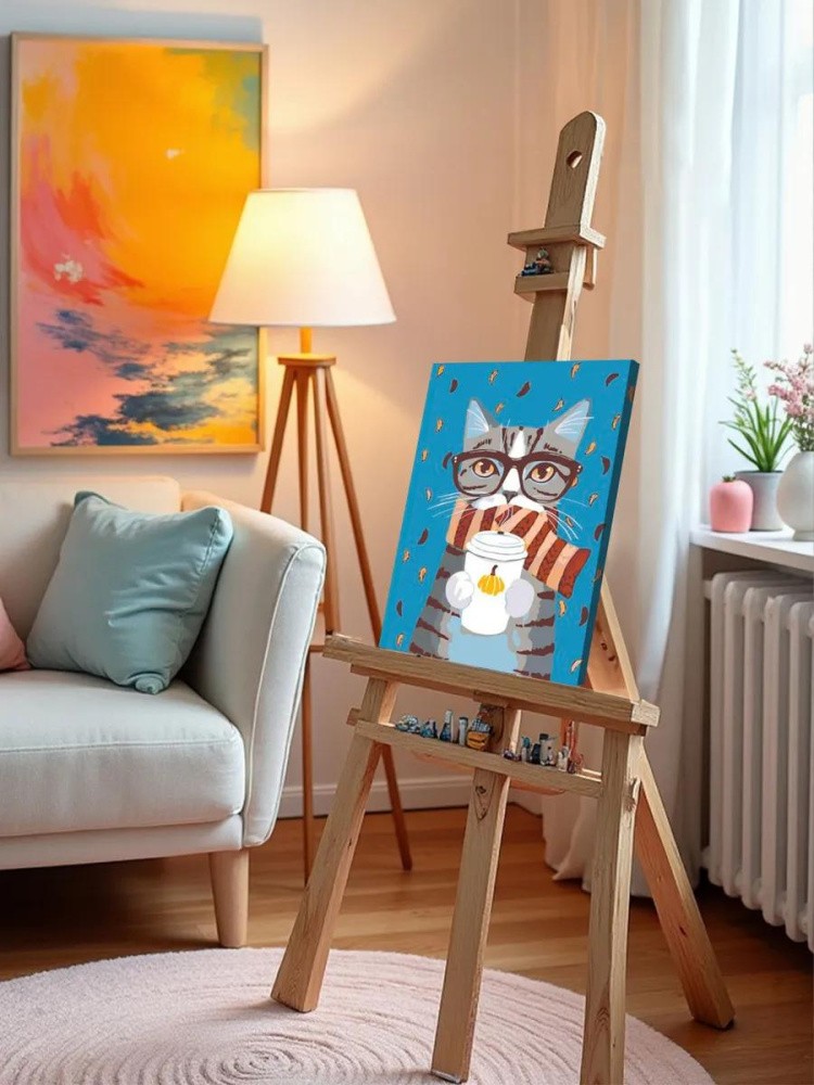 Картина по номерам «Осенний котик» — картинка 10