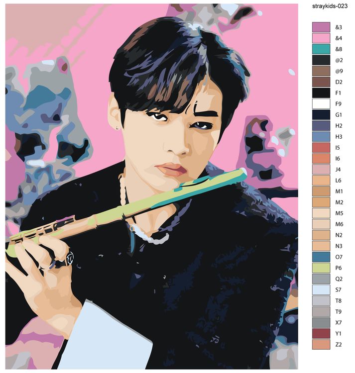 Картина по номерам «Stray Kids Стрей Кидс: Ли Ноу Минхо 4» — картинка 3