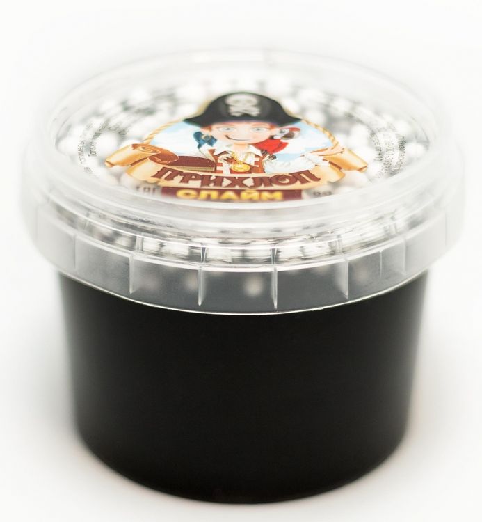 Слайм Прихлоп пират черный с шариками, 90 гр — картинка 2