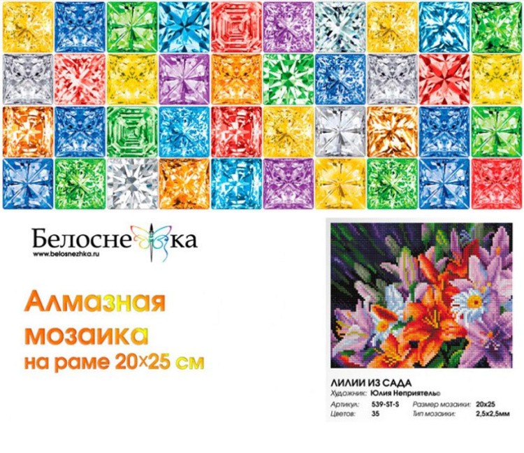 Алмазная вышивка «Лилии из сада» — картинка 4