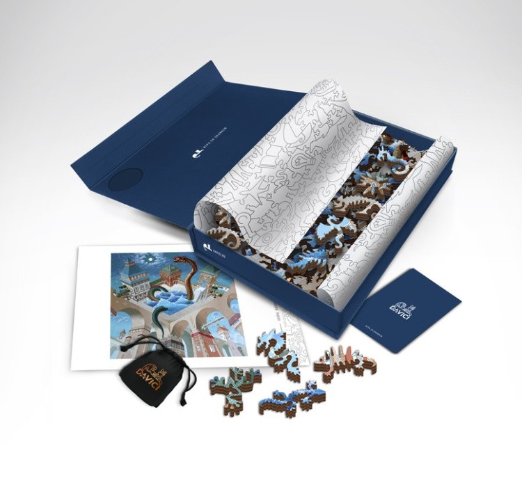 Деревянные пазлы DAVICI «Купание разноцветного дракона» — картинка 9