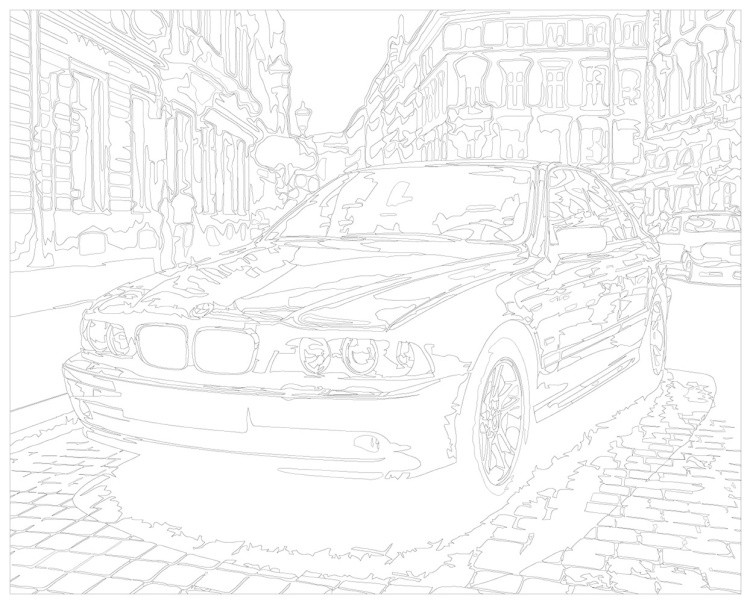 Картина по номерам Машина БМВ BMW E39 в городе — картинка 3