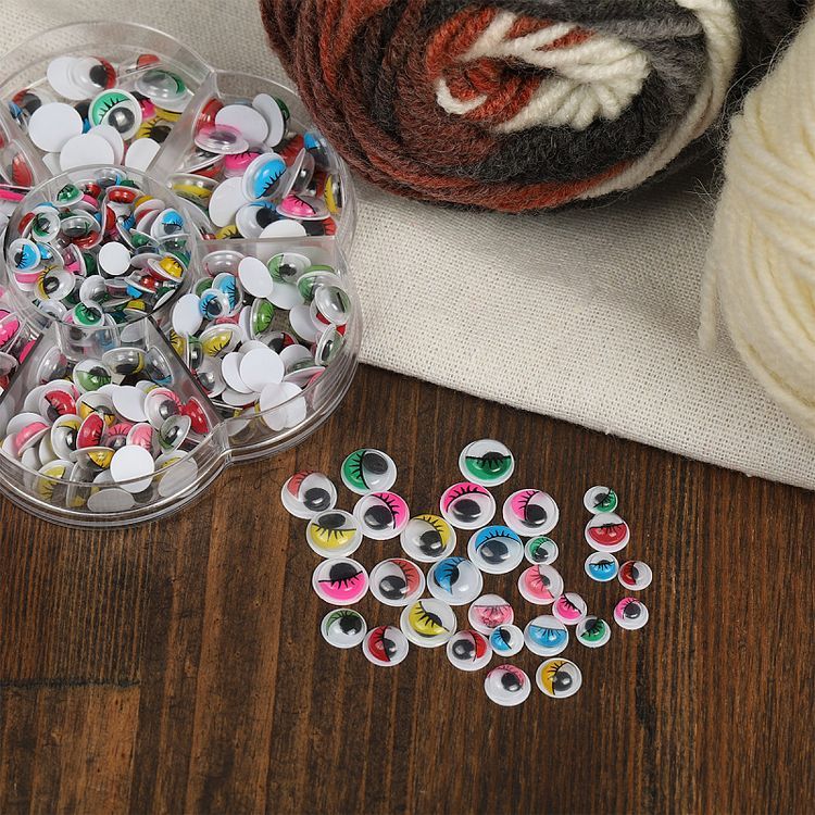 Глаза круглые бегающие, с ресницами, 6-10 мм цвет: микс, 300 шт., Magic 4 Toys — картинка 8