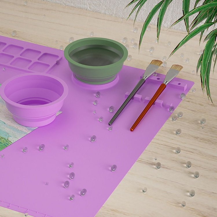 Силиконовый коврик для рисования со стаканчиком, 60x40 см — картинка 8