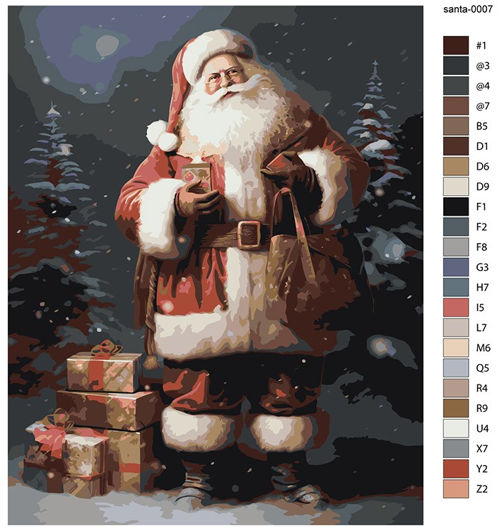 Картина по номерам «Новогодняя: Дед Мороз с подарками 3» — картинка 2