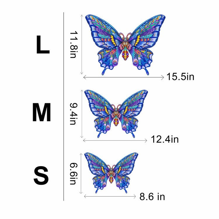 Деревянные пазлы «Очаровательная Бабочка S», Woodbests — картинка 3