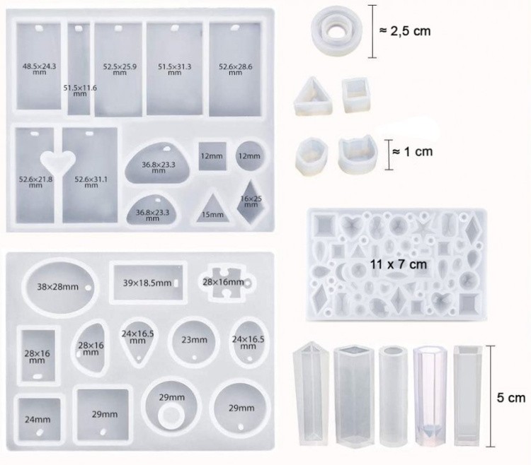 Набор молдов и аксессуаров, 94 элемента + смола, Epoxy Master — картинка 2