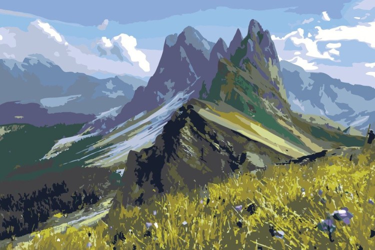 Картина по номерам «Горы»