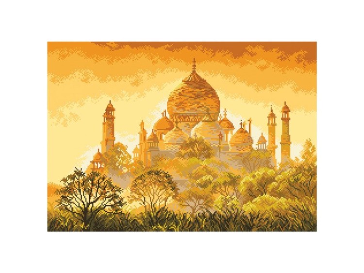 Рисунок на канве «Закат над Тадж-Махал»
