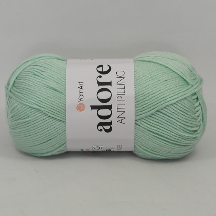 Пряжа YarnArt Adore (341), бледная мята, 5 шт. по 100 г — картинка 3