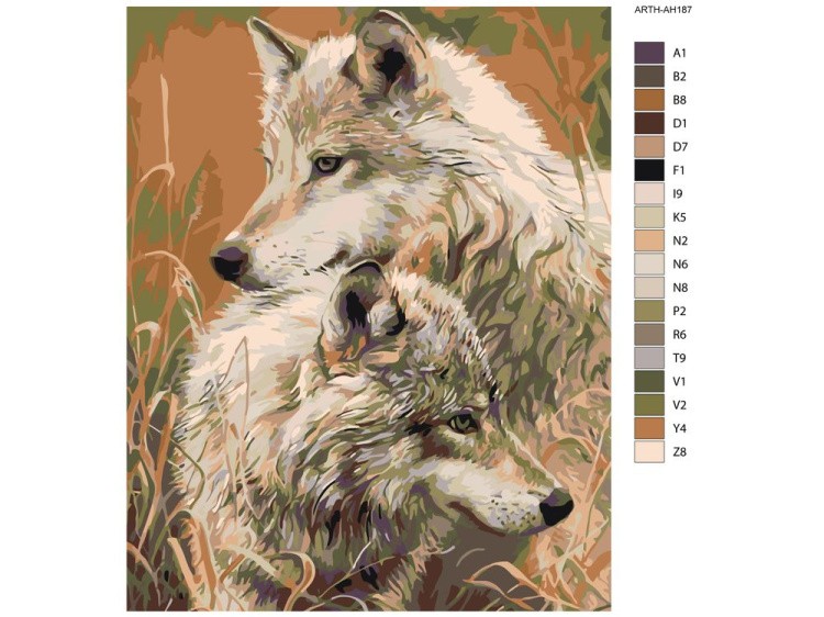 Картина по номерам «Двое волков» — картинка 2