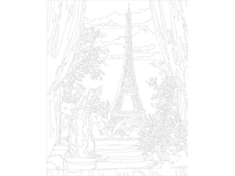 Картина по номерам «Вид из окна на Эйфелеву башню» — картинка 3