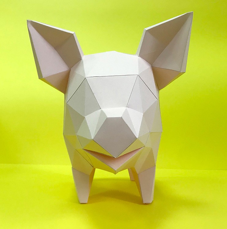 Бумажная модель для склеивания фигура «Свинья-копилка» — картинка 2