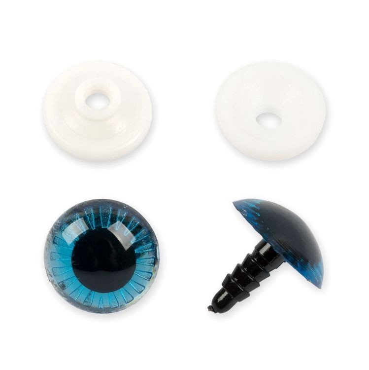 Глаза пластиковые с фиксатором (с лучиками), синие, d 20 мм, 50 шт., HobbyBe