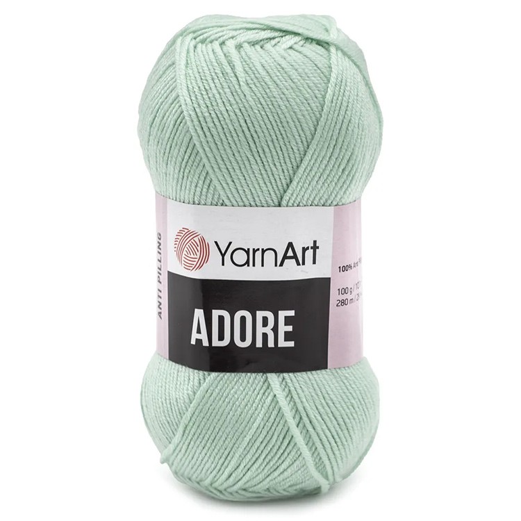Пряжа YarnArt Adore (341), бледная мята, 5 шт. по 100 г — картинка 2