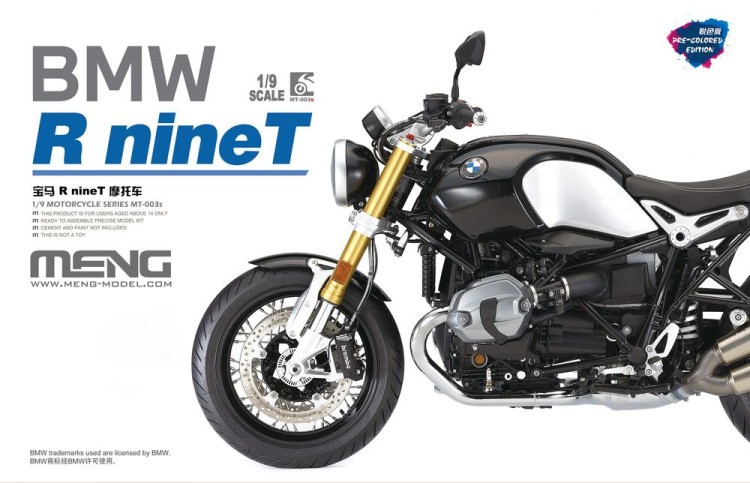 Сборная модель мотоцикла «BMW R nineT (Pre-colored Edition)», пластик, масштаб 1:9, MENG — картинка 2
