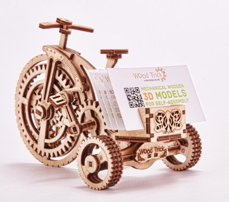 Конструктор из дерева «Велосипед-визитница», Wood Trick — картинка 5