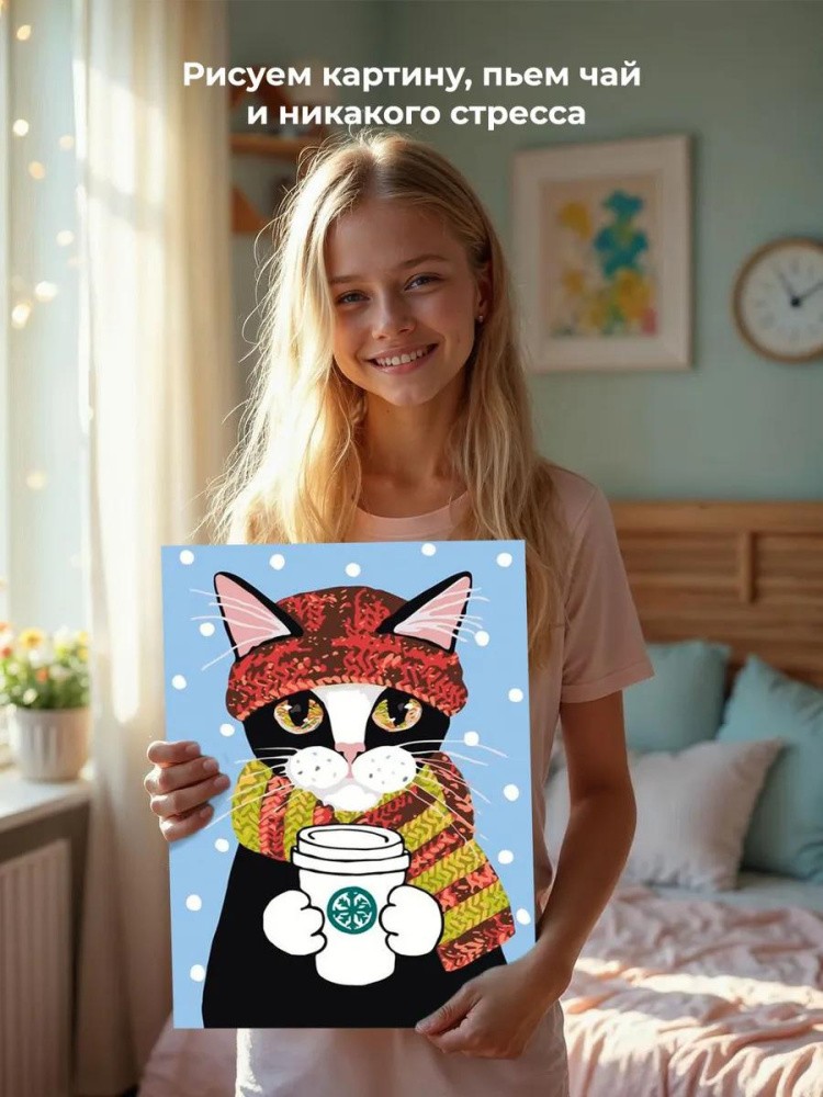Картина по номерам «Горячий кофе» — картинка 6