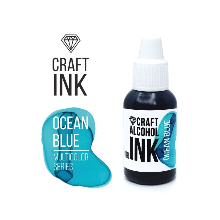 Алкогольные чернила бирюзовые (Ocean Blue) 20 мл, Craft Alcohol INK