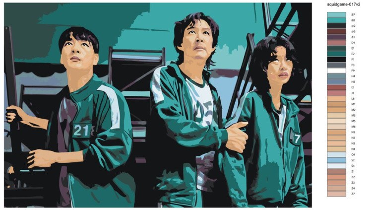 Картина по номерам «Игра в кальмара: Игроки 2» — картинка 2