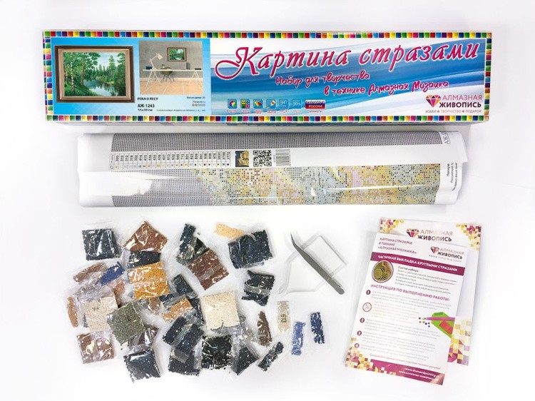 Алмазная вышивка «Лесная река» — картинка 2