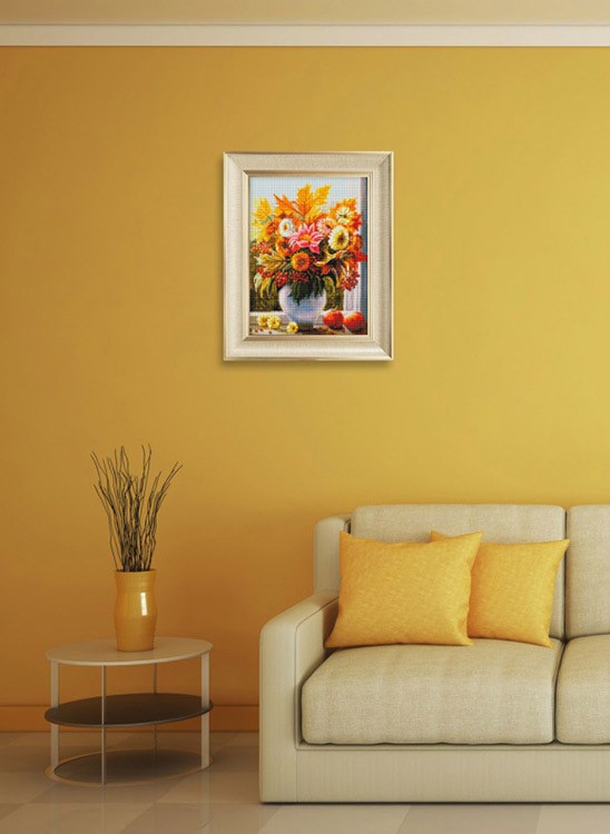 Алмазная вышивка «Осенние цветы» — картинка 10