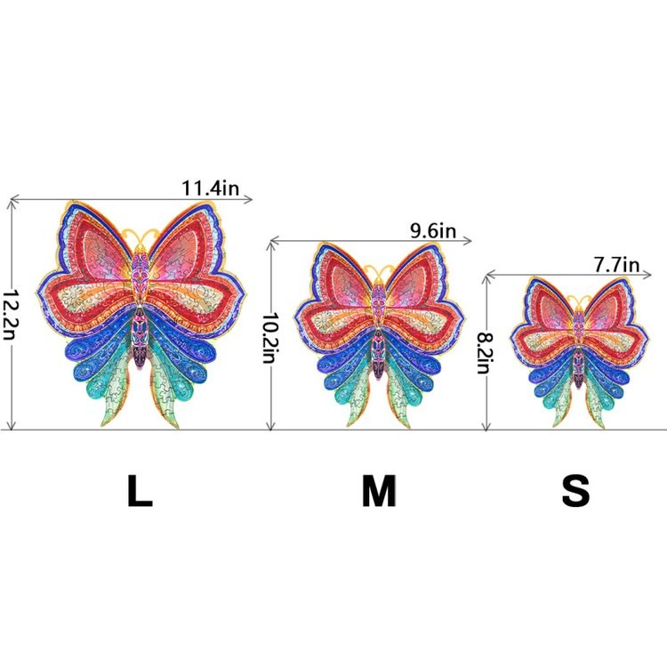 Деревянные пазлы «Разноцветная Бабочка M», Woodbests — картинка 3
