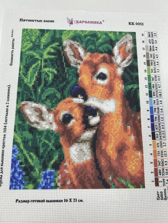 Рисунок на канве «Пятнистые олени» — картинка 4