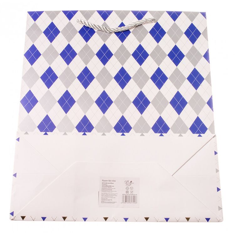 Подарочный пакет «Синие ромбы» — картинка 6