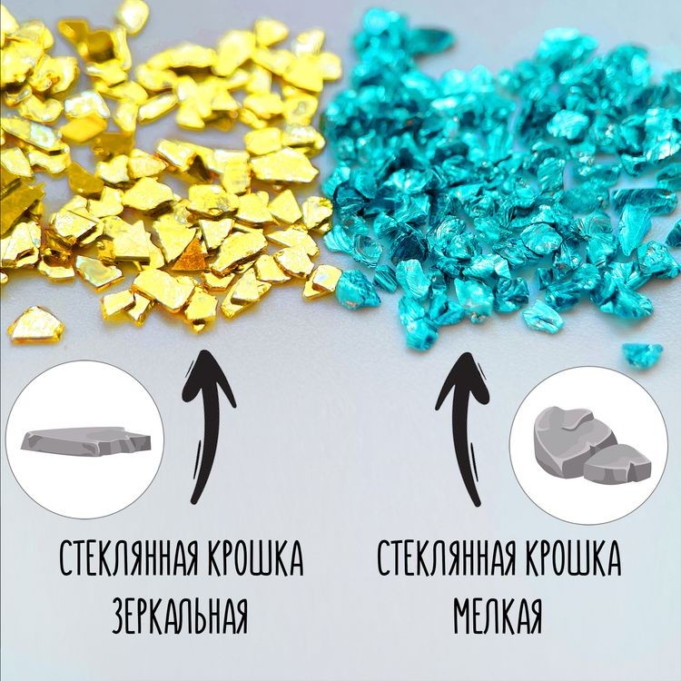 Стеклянная крошка зеркальная серебряная, 100 г — картинка 3