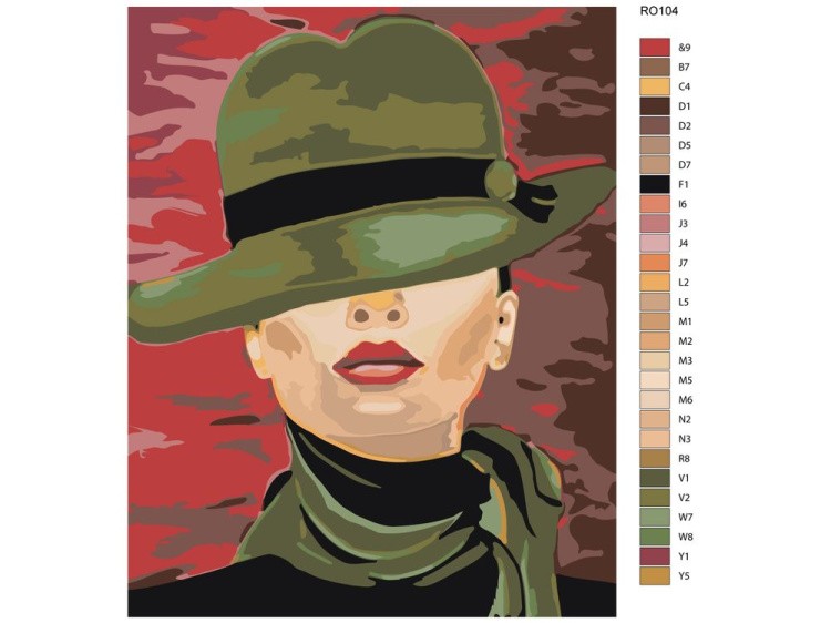 Картина по номерам «Зелёная шляпа» — картинка 2