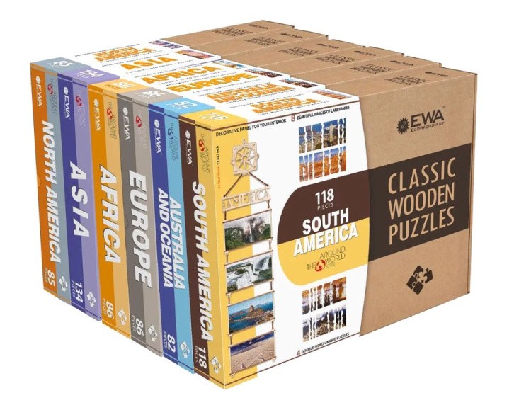 Деревянный пазл, двусторонний «Карта мира. Азия», Eco Wood Art — картинка 7