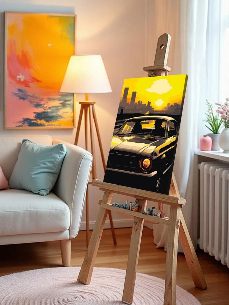 Картина по номерам, светящаяся в темноте «Машина на закате» — картинка 10