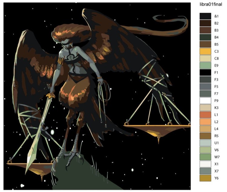 Картина по номерам «Знаки зодиака. Весы» — картинка 2