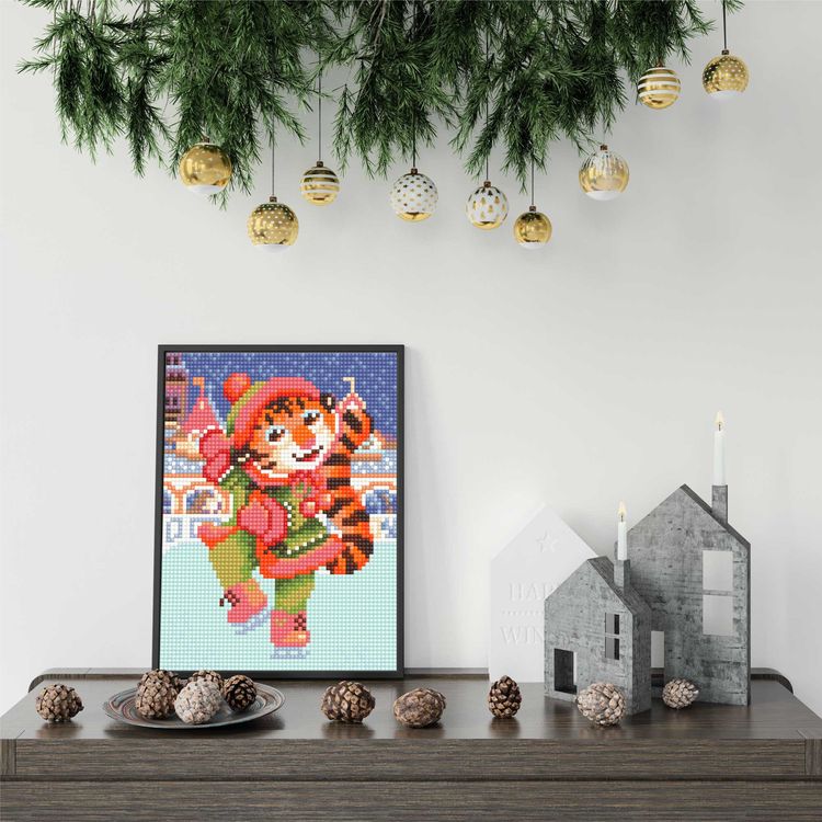 Алмазная вышивка «Тигренок на катке» — картинка 3