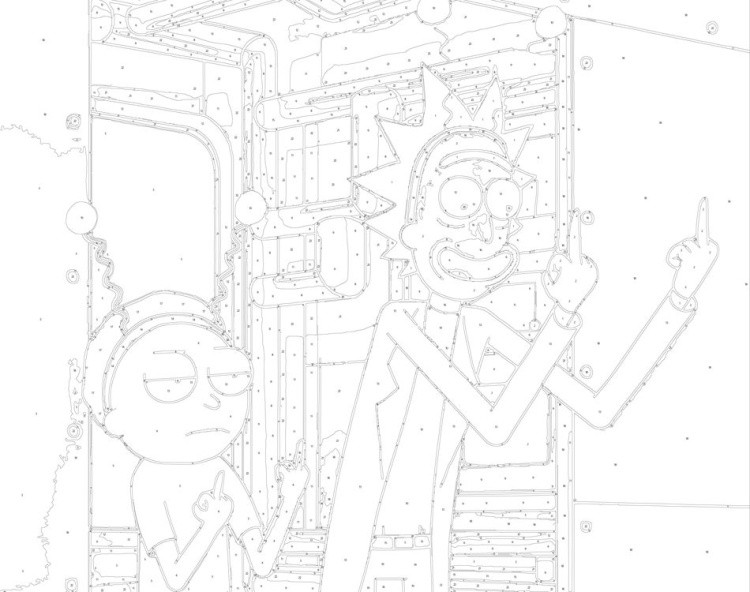 Картина по номерам «Рик и Морти: Знак Мира во всех Мирах» — картинка 2