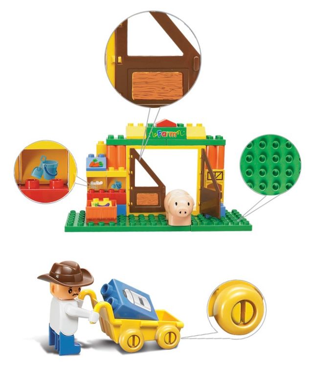 Конструктор «Веселая ферма», 39 деталей — картинка 3