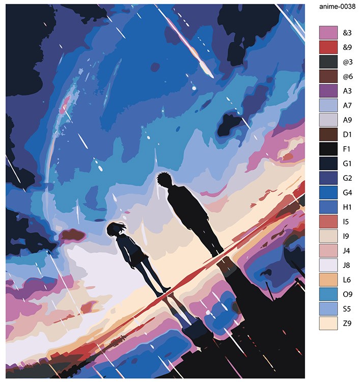 Картина по номерам «Аниме: Девушка и парень в параллельном мире» — картинка 2