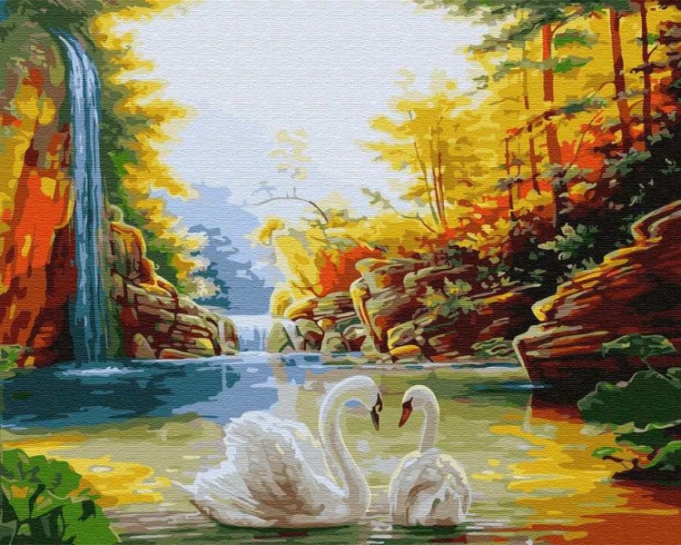 Картина по номерам «Лебеди осенью»