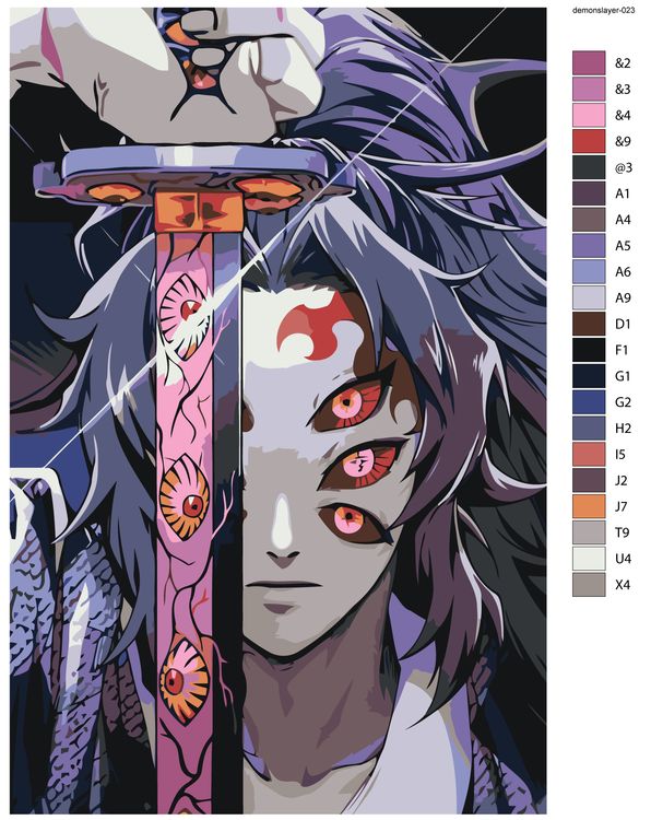 Картина по номерам «Клинок рассекающий демонов: Кокушибо» — картинка 2