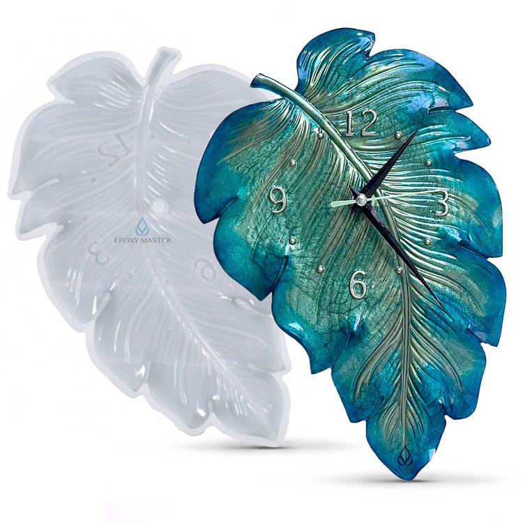 Силиконовый молд - Часы лист, 29x21см — картинка 2