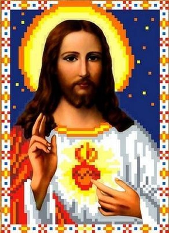 Рисунок на ткани «Святое Сердце Иисуса»