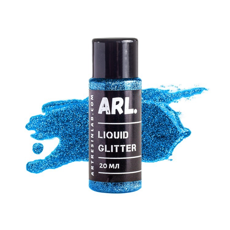 Жидкие блестки на лаковой основе ARL.LIQUID GLITTER голубые 20 мл, Art Resin LAB