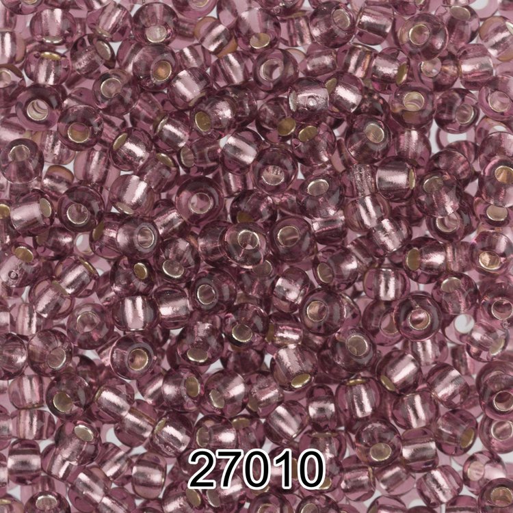 Бисер Чехия круглый 5 10/0, 2,3 мм, 500 г, цвет: 27010 светло-сиреневый